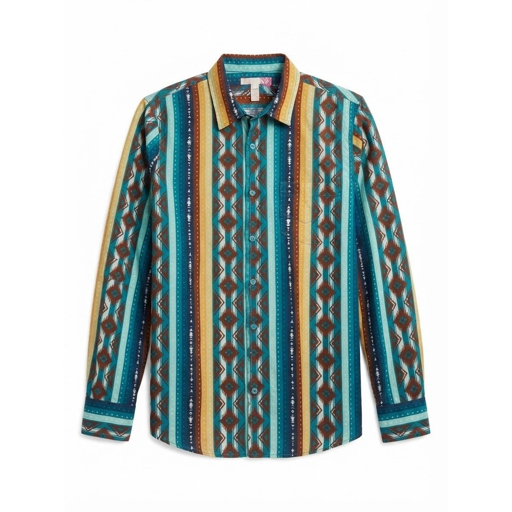 Tin Haul women's large western snap Shirt Rodeo ranch country cowgirl Aztec